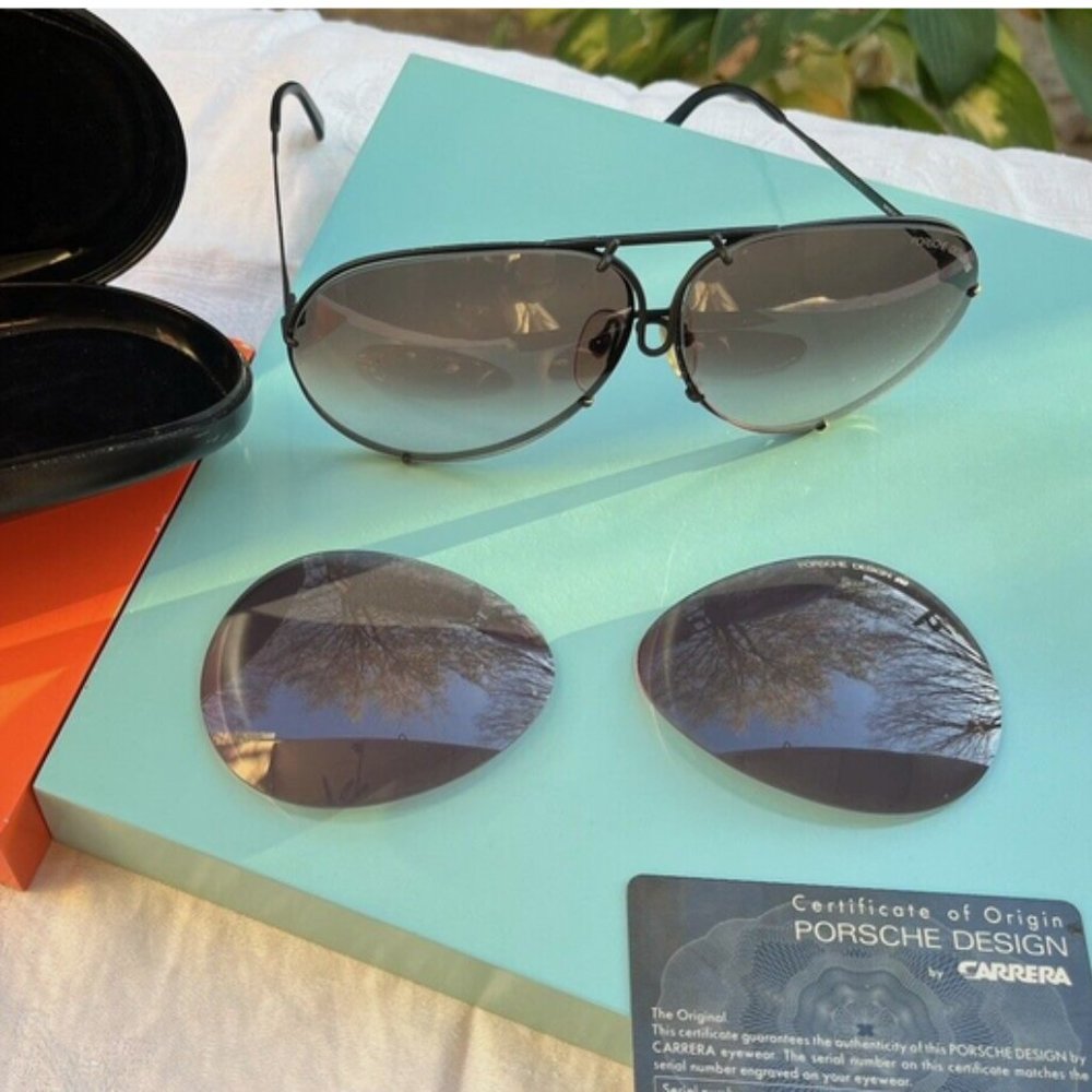 Vintage 1980s Porsche by Carrera Sunglasses with both Lenses & Case